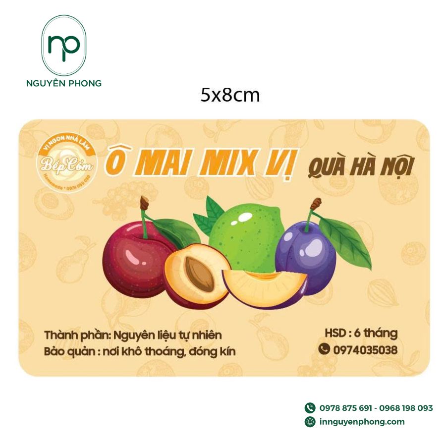 In tem nhãn dán trái cây